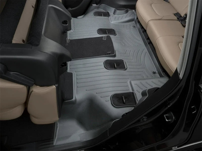 WeatherTech 14-19 Infiniti QX80 w/ 2nd Row Bucket Seats 3nd Row FloorLiner - Black - Installation View