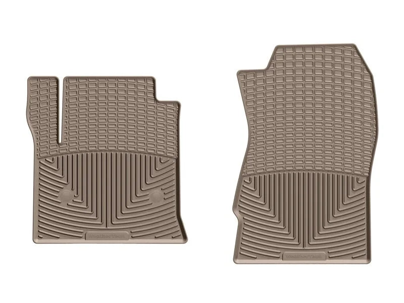 WeatherTech 14+ Chevrolet Silverado Front Rubber Mats - Tan - Back View
