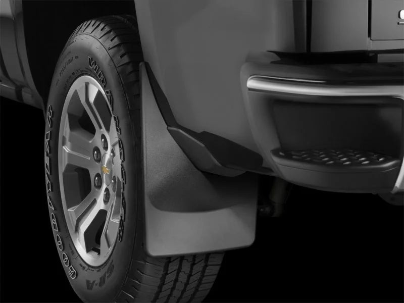 WeatherTech 14+ Chevrolet Silverado No Drill Mudflaps - Black - Installation View