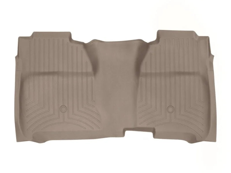 WeatherTech 14+ Chevrolet Silverado Rear FloorLiner - Tan - Back View
