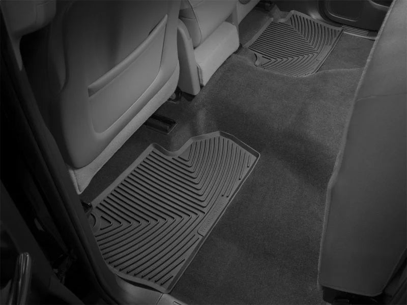 WeatherTech 14+ Chevrolet Silverado Rear Rubber Mats - Black - Installation View