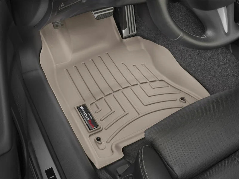 WeatherTech 14+ Infiniti Q50 Front FloorLiner - Tan - Installation View