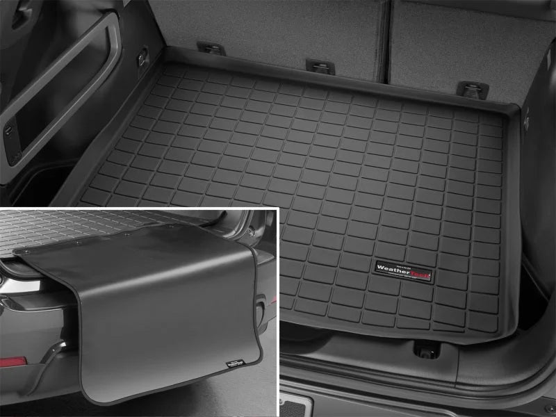 WeatherTech 14+ Jeep Cherokee Cargo Liner w/ Bumper Protector - Black - Back View