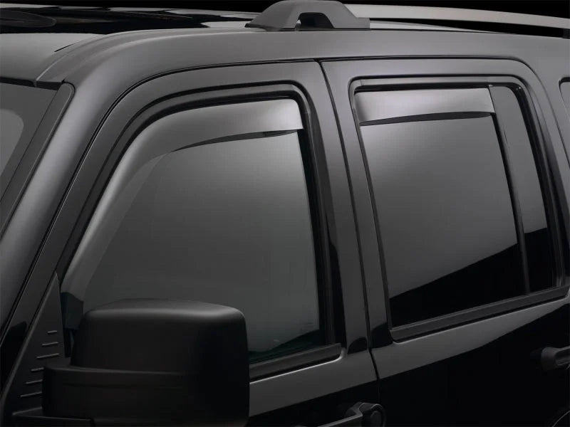 WeatherTech 14+ Nissan Rogue Front and Rear Side Window Deflectors - Light Smoke - Installation View