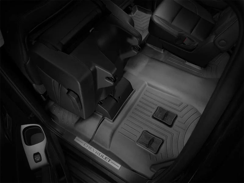 WeatherTech 15+ Chevrolet Suburban (Fits Vehicles w/ 2nd Row Bucket Seats) Rear FloorLiners - Black - Installation View