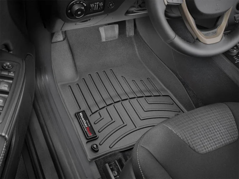 WeatherTech 15+ Jeep Cherokee (No Bump In Front of Dead Pedal) Front FloorLiner - Black - Installation View