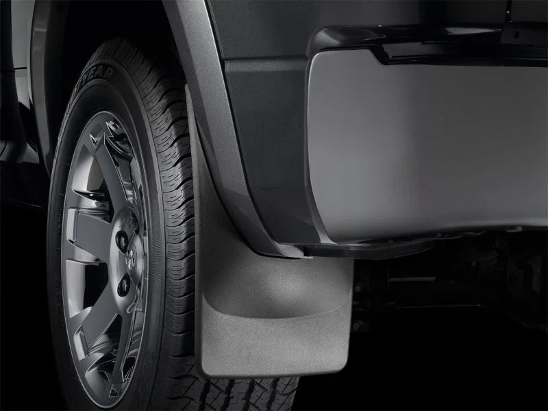 WeatherTech 17-120 Ford F-250/350/450/550 w/Fender Flares Rear Dually No Drill Mudflaps - Black - Side View