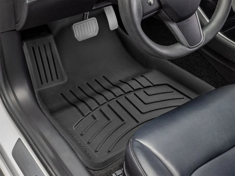WeatherTech 17-23 Tesla Model 3 1st Row Front FloorLiner HP - Black - Back View