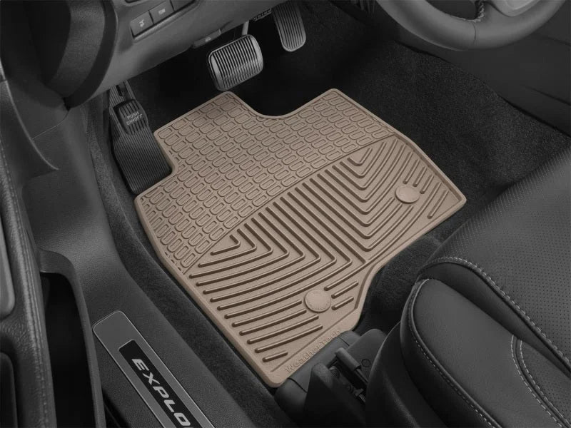 WeatherTech 17+ Ford Explorer Front Rubber Mats - Tan - Side View