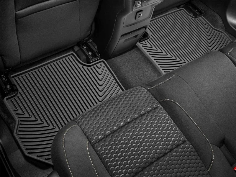 WeatherTech 17+ GMC Acadia / Acadia Denali Rear Rubber Mats - Black - Side View