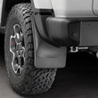 Load image into Gallery viewer, WeatherTech 18+ Jeep Wrangler Rubicon Rear No Drill Mudflaps - Black - Side View