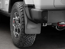 Load image into Gallery viewer, WeatherTech 18+ Jeep Wrangler Rubicon Rear No Drill Mudflaps - Black - Side View