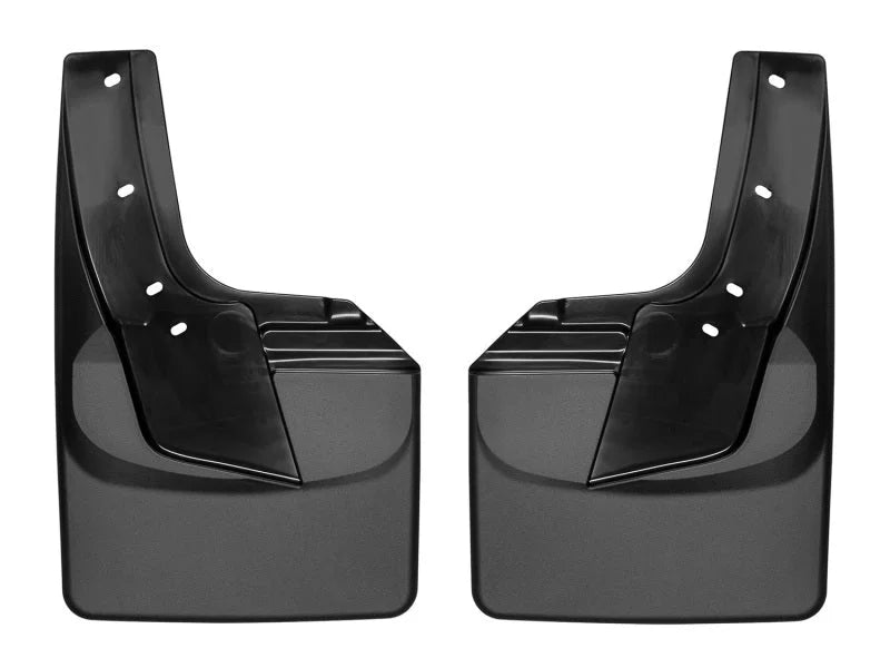WeatherTech 19+ Dodge Ram w/ Factory Flares Rear No Drill Mudflaps - Black - Main Product View