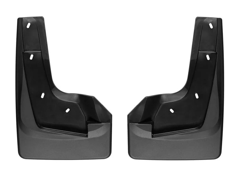 WeatherTech 19+ Dodge Ram w/o Factory Flares Front No Drill Mudflaps - Black - Main Product View