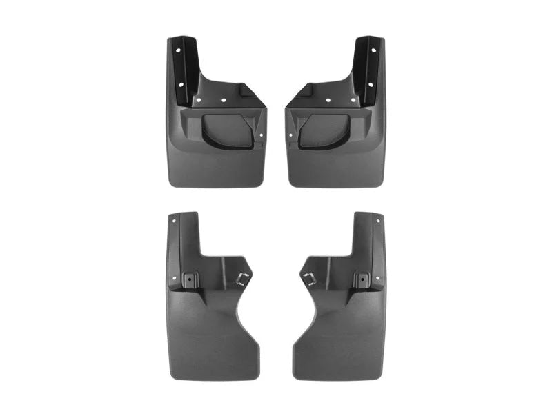 WeatherTech 20-23 Jeep Gladiator Sport/Sport S w/Max Tow Pkg No Drill Front & Rear MudFlaps - Black - Main Product View