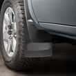 Load image into Gallery viewer, WeatherTech 20-24 Chevrolet Silverado 2500HD/3500HD Front No Drill Mudflaps - Black - Side View