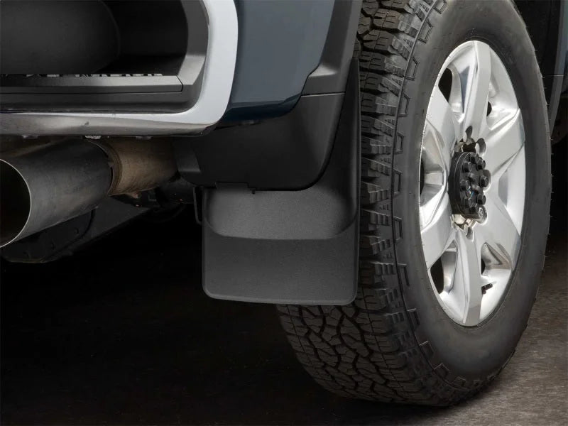 WeatherTech 20-24 Chevrolet Silverado 2500HD/3500HD Rear No Drill Mudflaps - Black - Side View