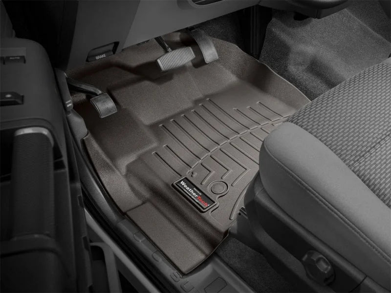 WeatherTech 2012-2016 Ford F-250/F-350/F-450/F-550 Front FloorLiner - Cocoa - Installation View