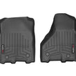 Load image into Gallery viewer, WeatherTech 2012+ Dodge Ram 2500/3500 (Vinyl Floor/Auto Trans/Crew Cab) Front FloorLiners - Black - Main Product View