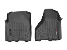 Load image into Gallery viewer, WeatherTech 2012+ Dodge Ram 2500/3500 (Vinyl Floor/Auto Trans/Crew Cab) Front FloorLiners - Black - Main Product View