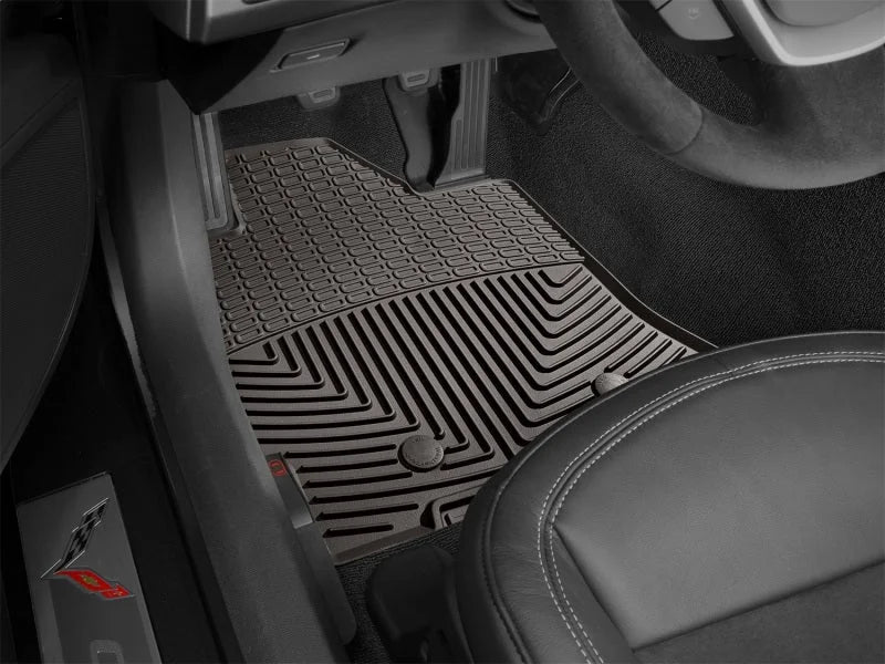 WeatherTech 2014+ Chevrolet Corvette Front Rubber Mats - Cocoa - Back View