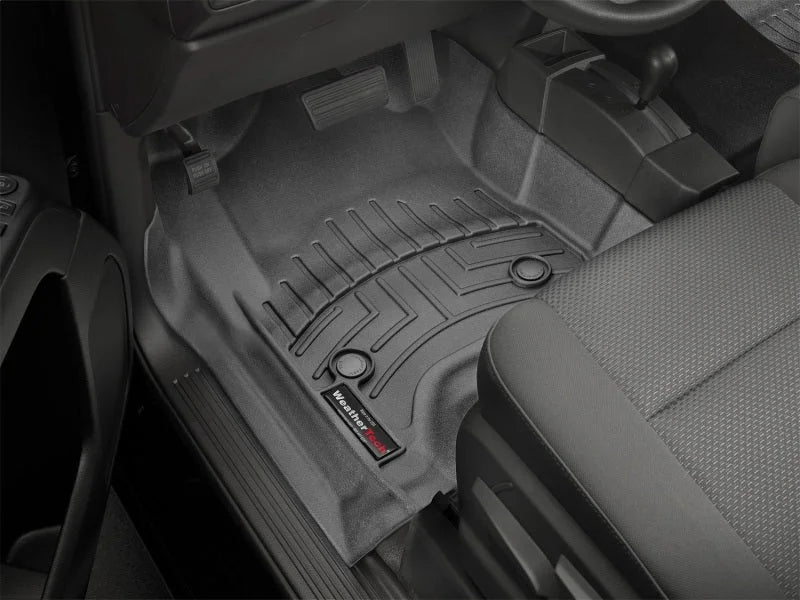 WeatherTech 2014+ Chevrolet Silverado 1500 Front FloorLiners - Black - Installation View