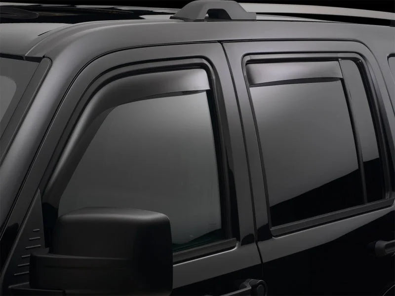 WeatherTech 2014+ Nissan Rogue Front and Rear Side Window Deflectors - Dark Smoke - Back View