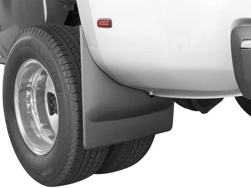 WeatherTech 2015+ Chevrolet Silverado 3500 / GMC Sierra/Sierra Denali 3500 No Drill Mudflaps - Black - Side View