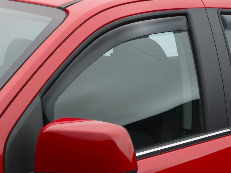 WeatherTech 2015+ Chevy Colorado/GMC Canyon Front Side Window Deflectors - Dark Smoke - Installation View
