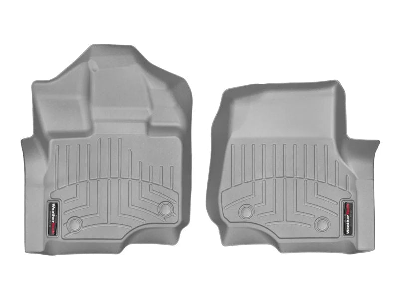 WeatherTech 2015+ Ford F-150 (Fits SuperCrew and SuperCab Dual Floor Posts) Front FloorLiner - Grey - Back View