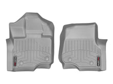 Load image into Gallery viewer, WeatherTech 2015+ Ford F-150 (Fits SuperCrew and SuperCab Dual Floor Posts) Front FloorLiner - Grey - Back View