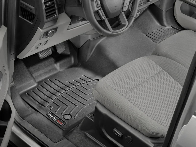 WeatherTech 2015+ Ford F-150 Regular Cab Front FloorLiner - Black - Side View