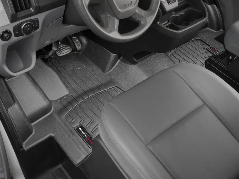 WeatherTech 2015+ Ford Transit 150/250/350 Front FloorLiner - Black - Installation View