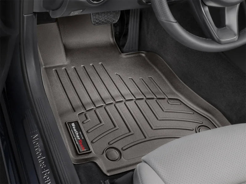 WeatherTech 2015+ Mercedes-Benz C-Class Front FloorLiner - Cocoa - Installation View