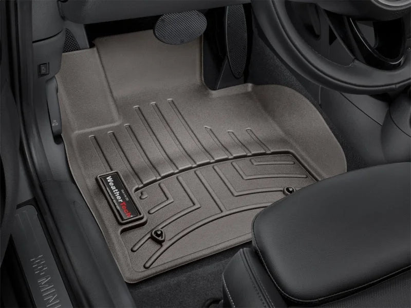 WeatherTech 2015+ Mini Hardtop Front FloorLiner - Cocoa - Installation View