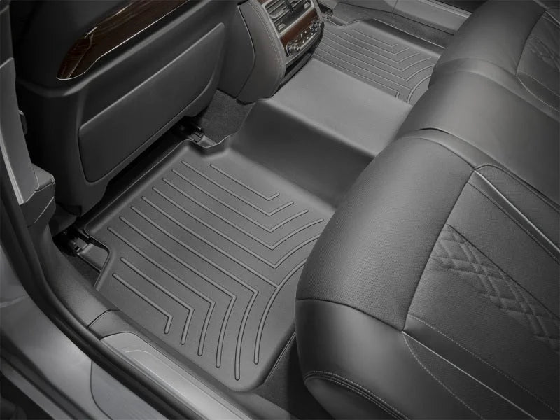 WeatherTech 2016+ BMW 7-Series G12 Sedan Rear FloorLiner - Black (w/o Rear Executive Lounge Seating) - Installation View