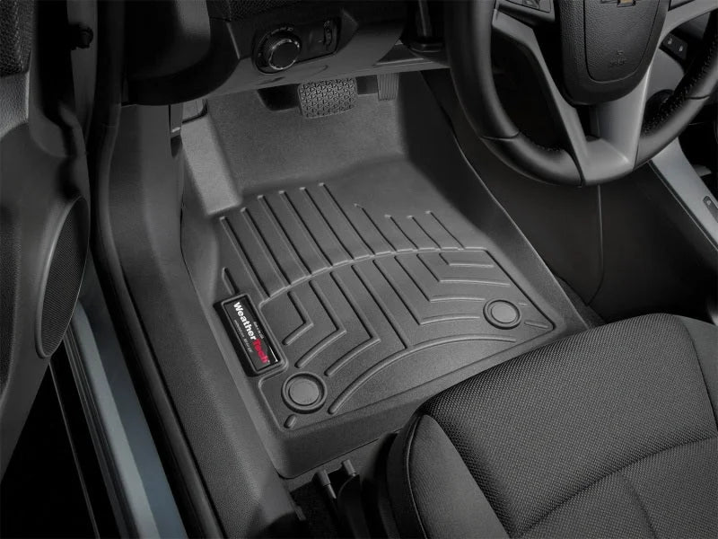 WeatherTech 2016+ Chevrolet Cruze Limited Front FloorLiners - Black - Installation View