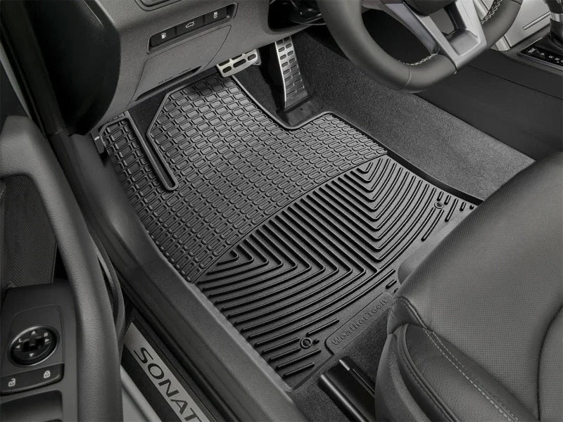 WeatherTech 2016+ Hyundai Sonata Front Rubber Mats - Black (Fits Hybrid-Does Not Fit Plug-In Hybrid) - Back View