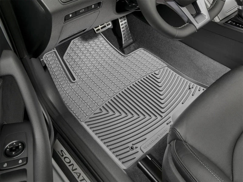 WeatherTech 2016+ Hyundai Sonata Front Rubber Mats - Grey (Fits Hybrid-Does Not Fit Plug-In Hybrid) - Back View