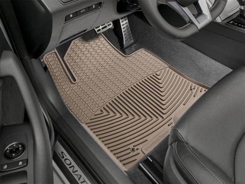 WeatherTech 2016+ Hyundai Sonata Front Rubber Mats - Tan (Fits Hybrid-Does Not Fit Plug-In Hybrid) - Back View