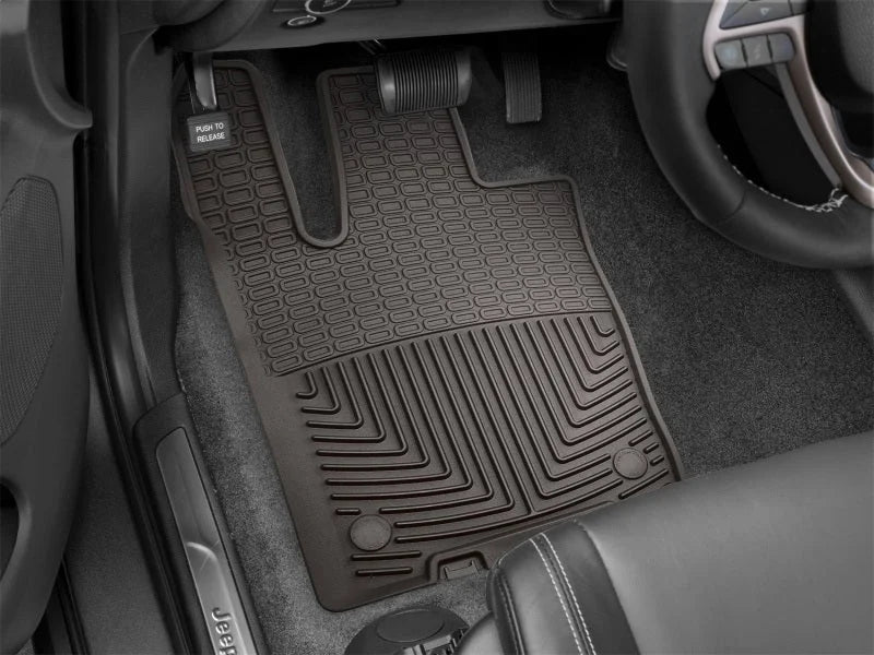 WeatherTech 2016+ Jeep Grand Cherokee / Dodge Durango Front Rubber Mats - Cocoa - Side View