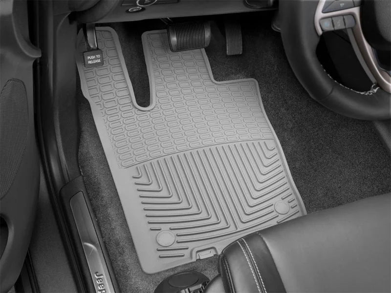 WeatherTech 2016+ Jeep Grand Cherokee / Dodge Durango Front Rubber Mats - Grey - Side View
