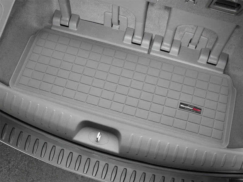 WeatherTech 2016+ Kia Second Cargo Liners (Behind 3rd Seat) - Grey - Back View