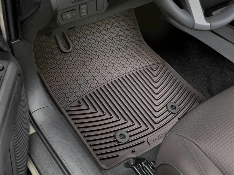 WeatherTech 2016+ Toyota Tacoma Access/Double Cab (A/T Only) Front Rubber Mats - Cocoa - Side View