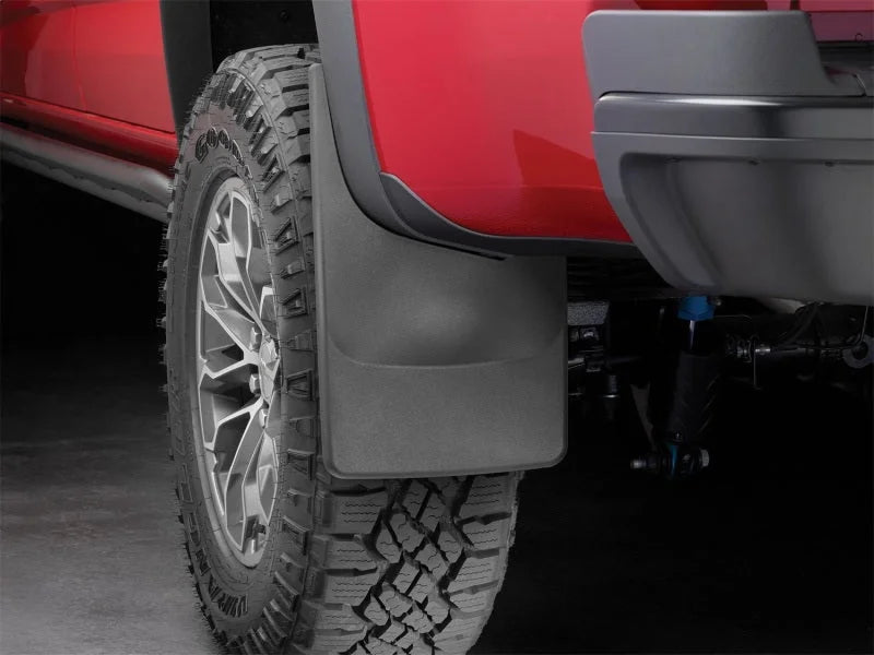 WeatherTech 2017+ Chevrolet Colorado No Drill Mudflaps - Black (ZR2 Model Only) - Side View