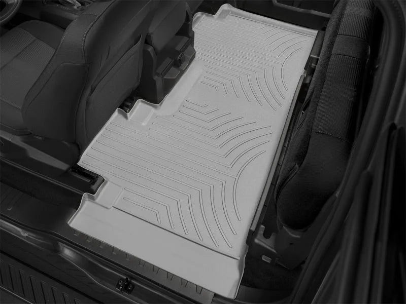 WeatherTech 2017+ Ford F-250/F-350/F-450 SuperCab Rear FloorLiner - Grey (w/ 1st Row Bench Seat) - Installation View