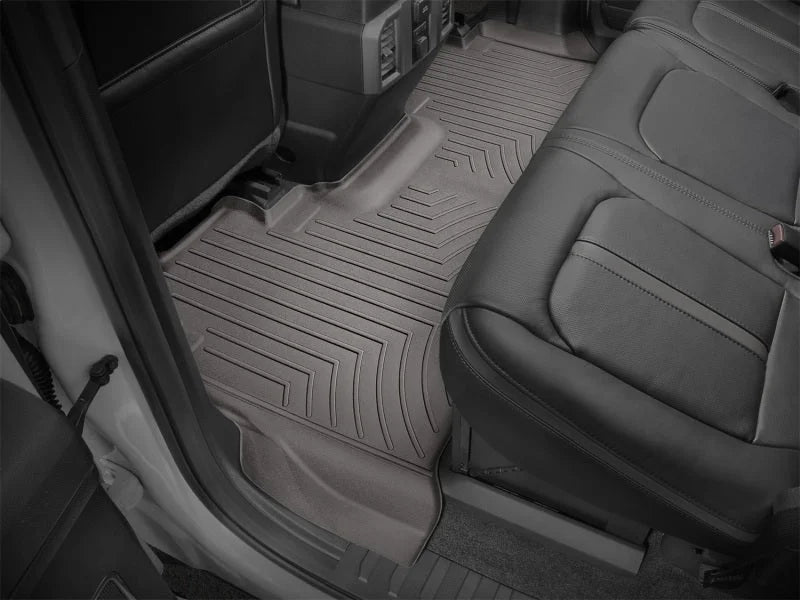 WeatherTech 2017+ Ford F-250/F-350/F-450/F-550 Crew Cab Rear FloorLiner - Cocoa - Back View