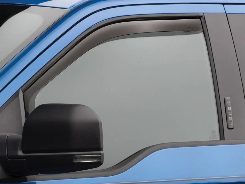 WeatherTech 2017+ Ford F-250/F-350/F-450/F-550 Front Side Window Deflectors - Dark Smoke - Side View
