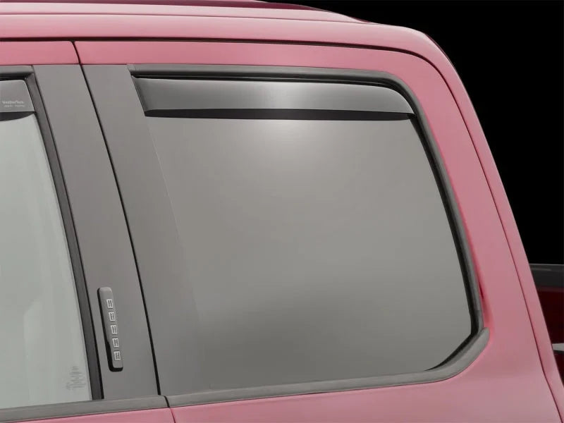 WeatherTech 2017+ Ford F-250/F-350/F-450/F-550 SuperCrew Rear Side Window Deflectors - Dark Smoke - Back View