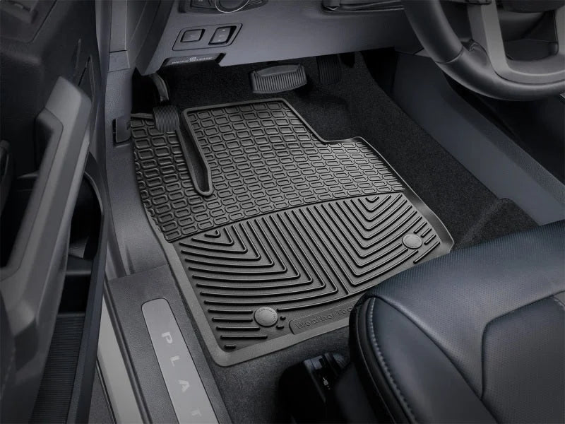WeatherTech 2017+ Ford F-250/F-350/F-450/F550 (Crew Cab & SuperCab) Front Rubber Mats - Black - Back View